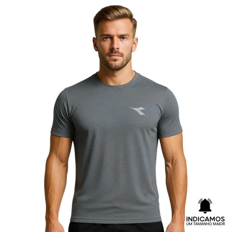 Camiseta Diadora Small Logo Masculina - Chumbo XGG