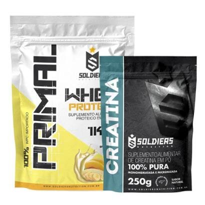 Kit: Whey Protein Primal 1Kg 100% Importado + Creatina Monohidratada 250g - Soldiers Nutrition
