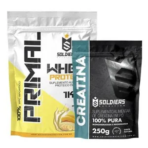Kit: Whey Protein Primal 1Kg 100% Importado + Creatina Monohidratada 250g - Soldiers Nutrition