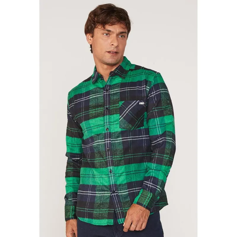 Camisa HD Manga Longa Xadrez Masculino
