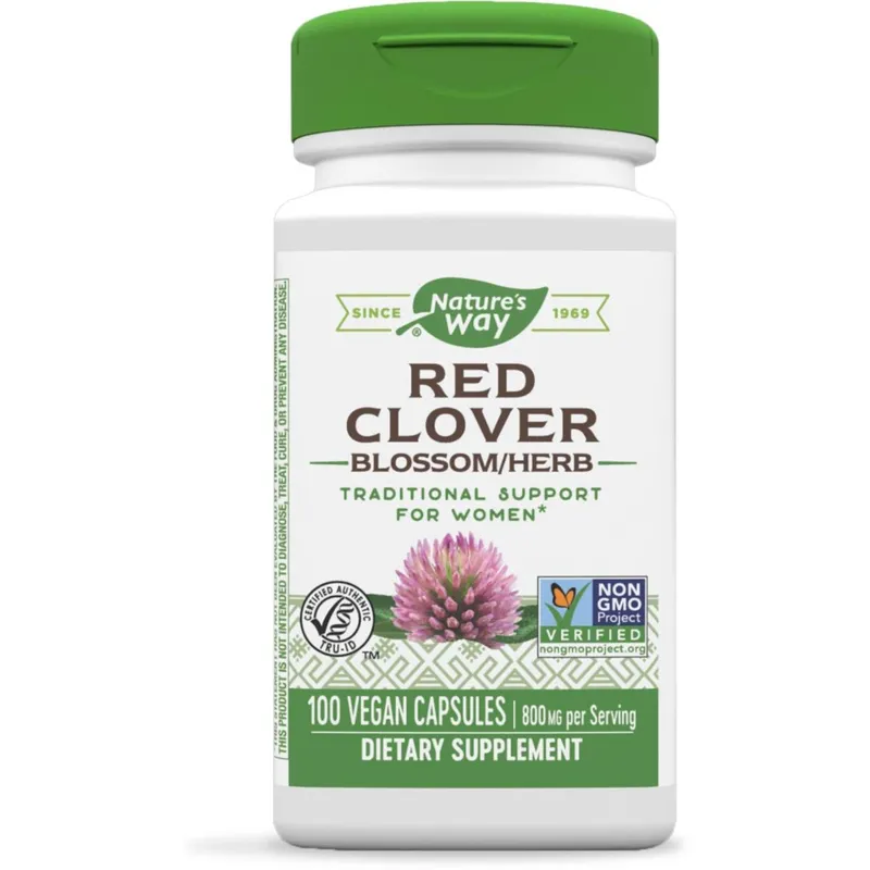 Suplemento Nature'S Way Red Clover Blossom Herb 100 Cápsulas