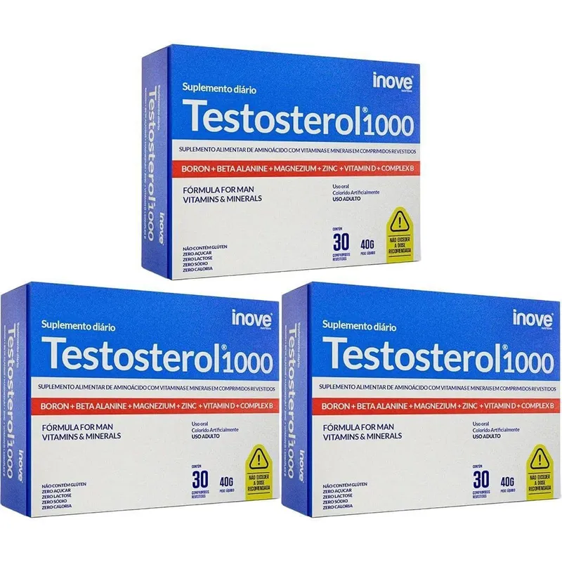 Kit 3X Testosterol 1000 - 30 Comprimidos - Inove Nutrition