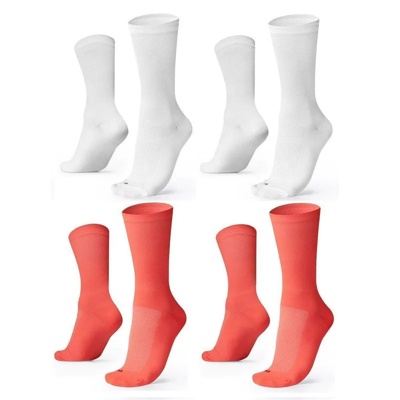 Kit 04 Pares Meia De Corrida Lisas B.V. BRANCO/LARANJA 36-42