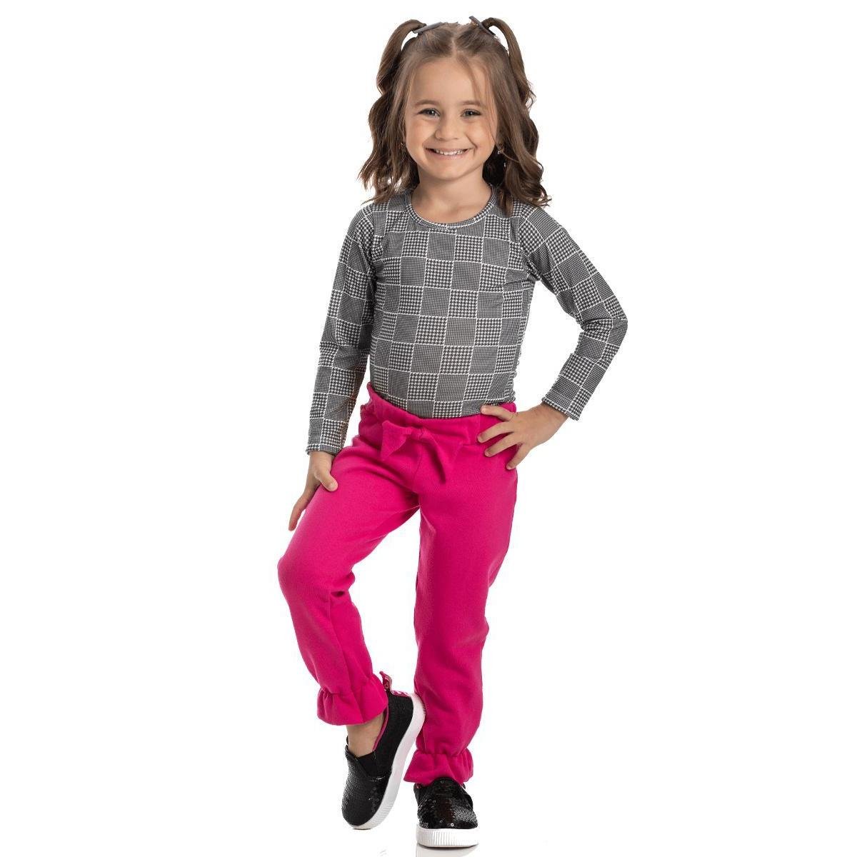 Calça de Moletom Pink com Laço - Patota Toda