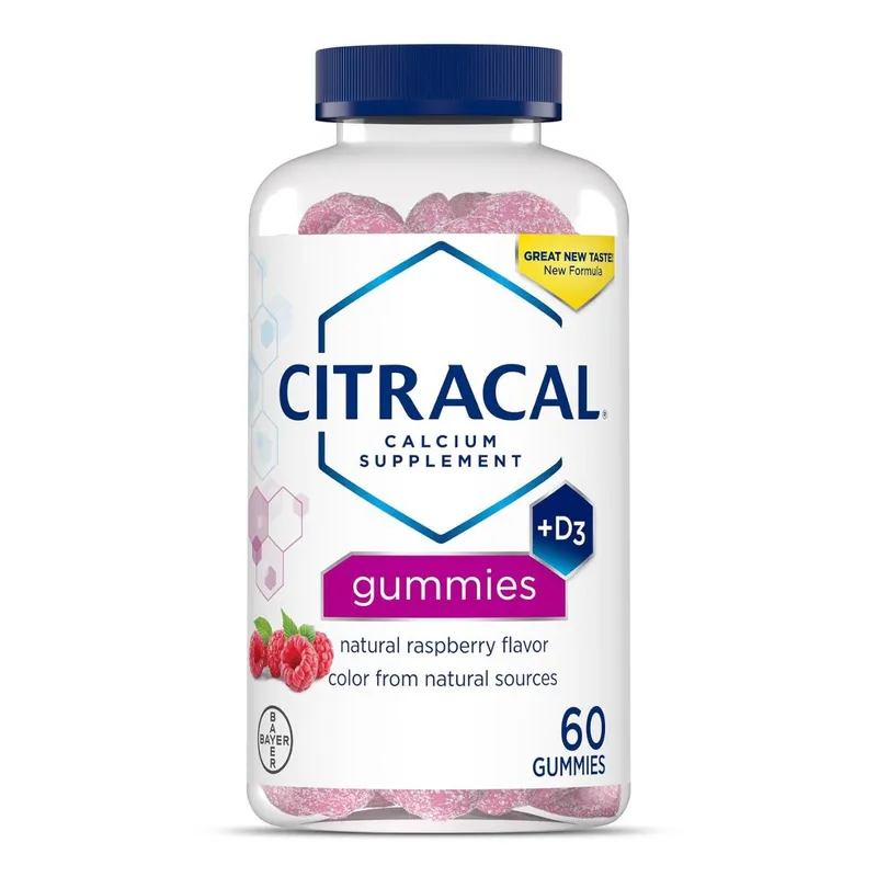 Suplemento de cálcio Gummies Citracal com vitamina D3 60 unidades