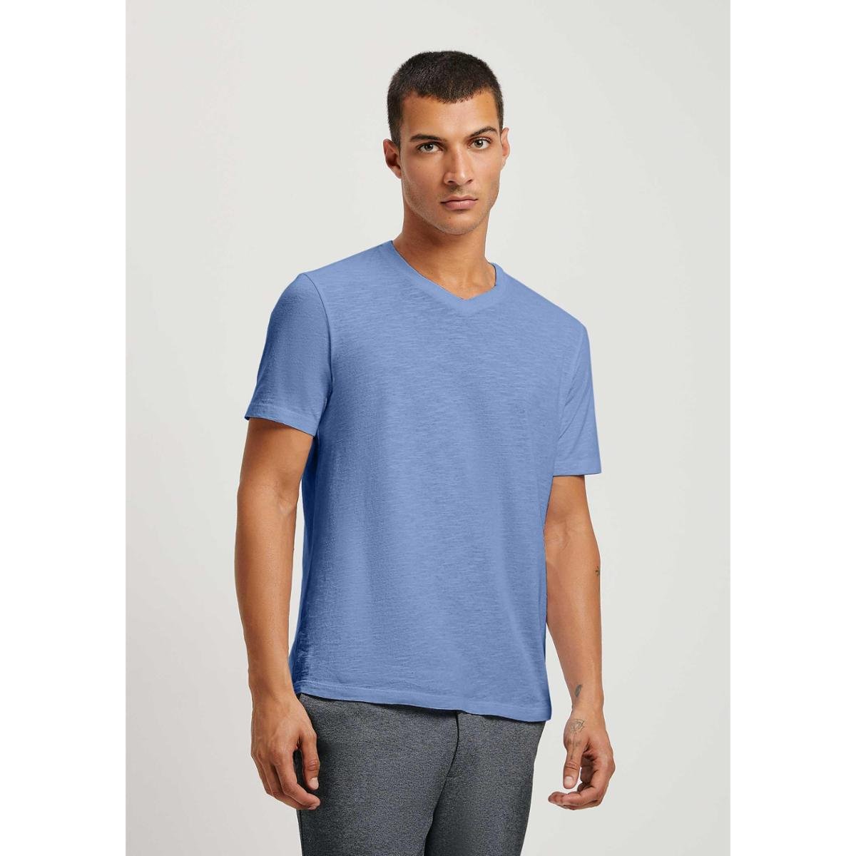 Camiseta Básica Hering Slim Em Flamê Masculina