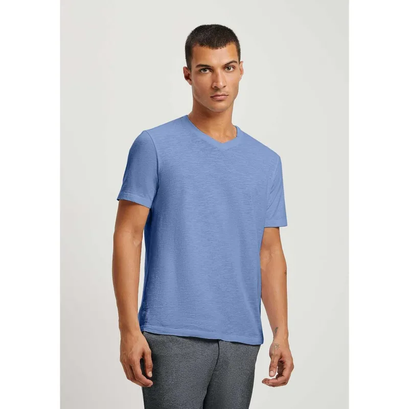 Camiseta Básica Hering Slim Em Flamê Masculina