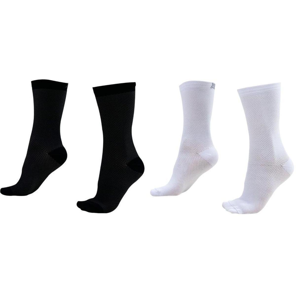 Kit 02 Pares Meia Corrida Ciclismo HUPI Carbono Preto e Branco