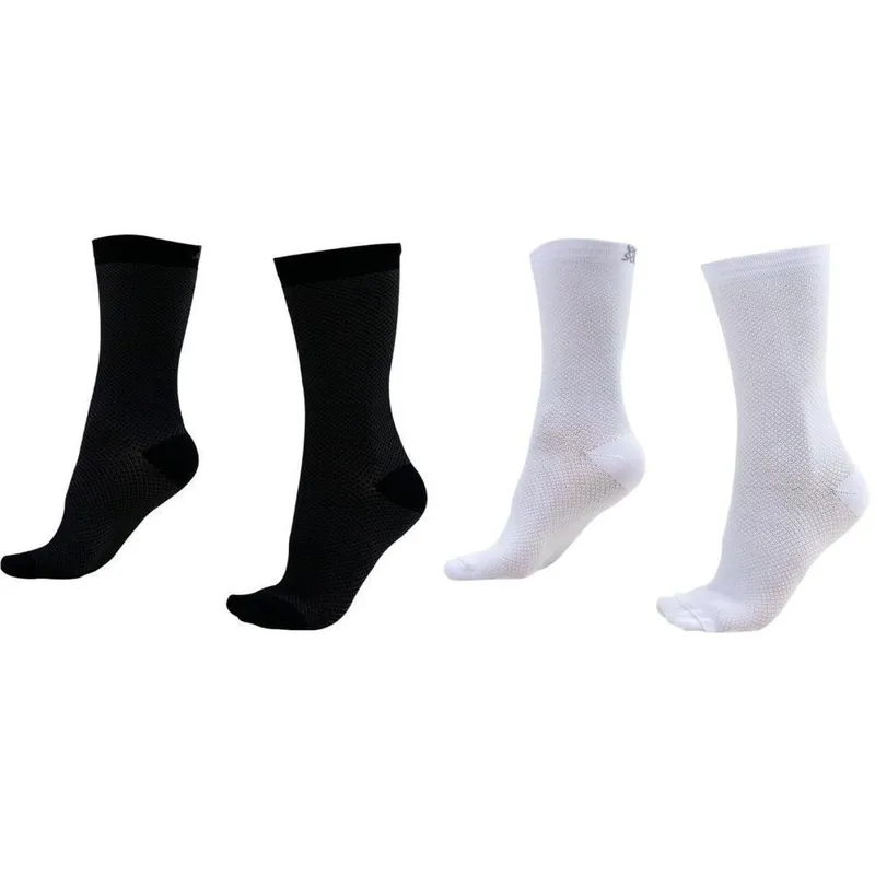 Kit 02 Pares Meia Corrida Ciclismo HUPI Carbono Preto e Branco