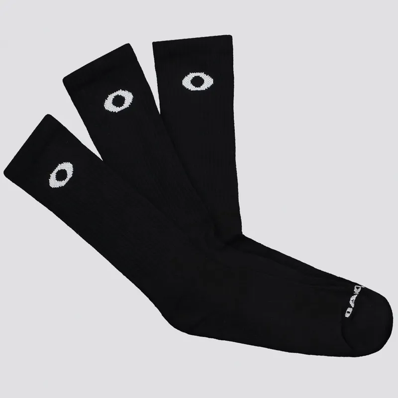 Kit Meia Oakley Essential Crew 3 Pares Preta