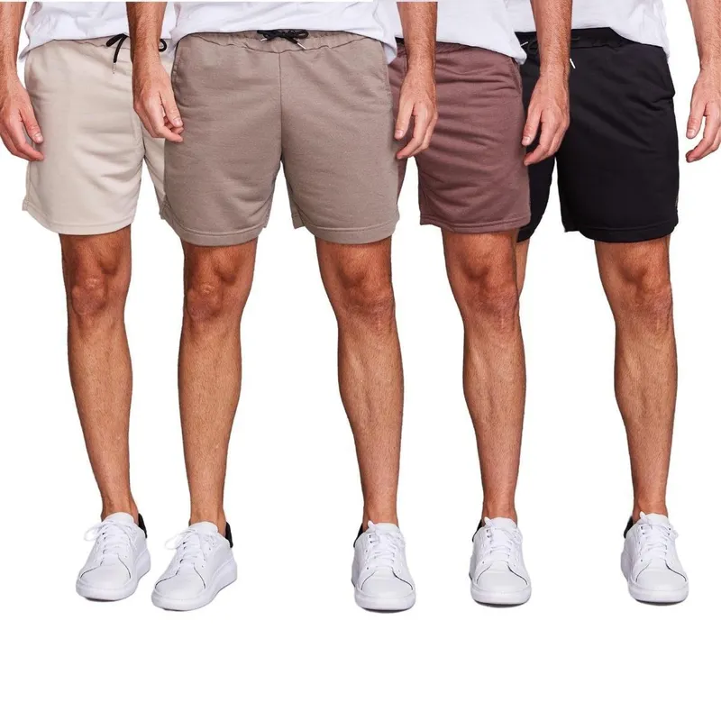 KIT 4 Bermuda Short Masculina Moletinho Casual Adulto