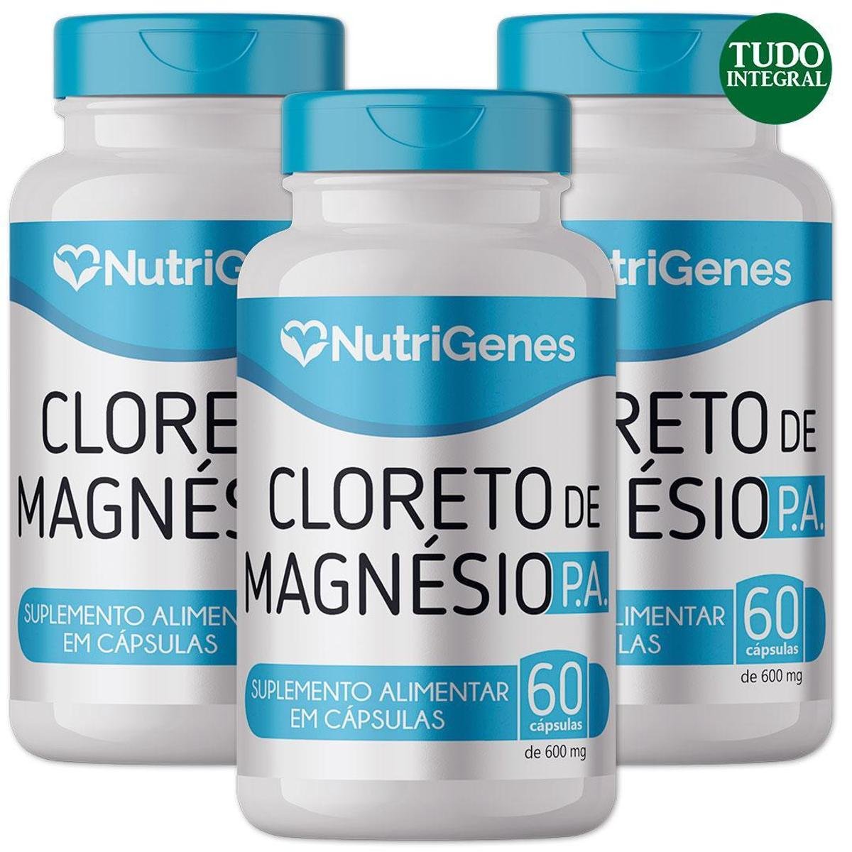 Kit 3 Cloreto De Magnesio P.A 810 Mg 60 Caps - Nutrigenes