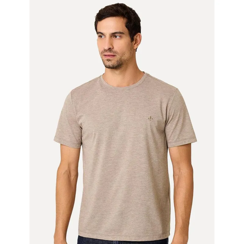 Camiseta Dudalina Masculina Basic Essential Caqui Escuro Mescla
