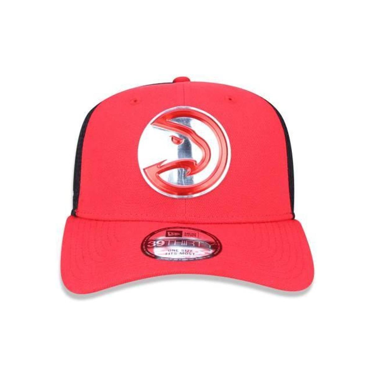 BONÉ NEW ERA 3930 ATLANTA HAWKS NBV18BON281 VERMELHO PRETO