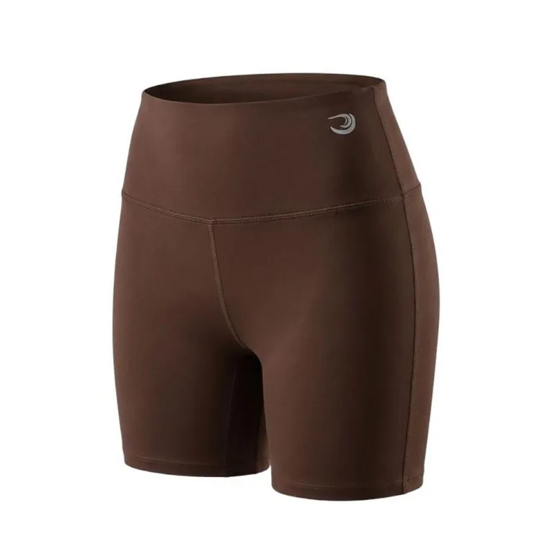 Shorts Feminino Poliamida Marrom Chocolate Yoga Treino Academia