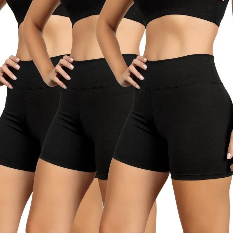 Kit 03 Shorts Suplex Marenna Modas Academia Cós Alto Feminina