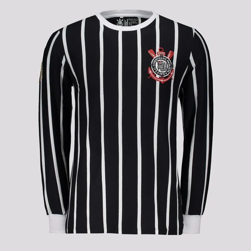 Camisa Coimbra Manga Longa Corinthians Retrô Democracia Masculina
