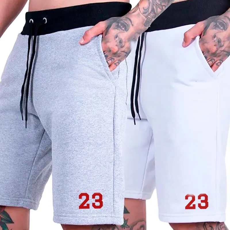 Kit 2 Bermudas Moletom Esportivas Shorts Basquete Americano 23 Plus Size