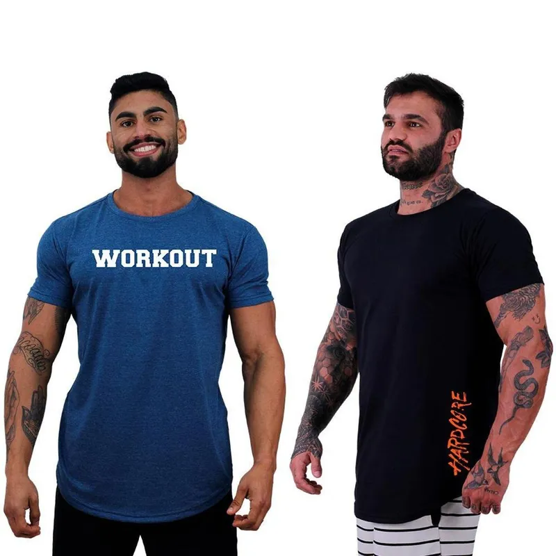 Kit 2 Camiseta Longline Masculina MXD Conceito Básico Sport Fitness Silk Screen