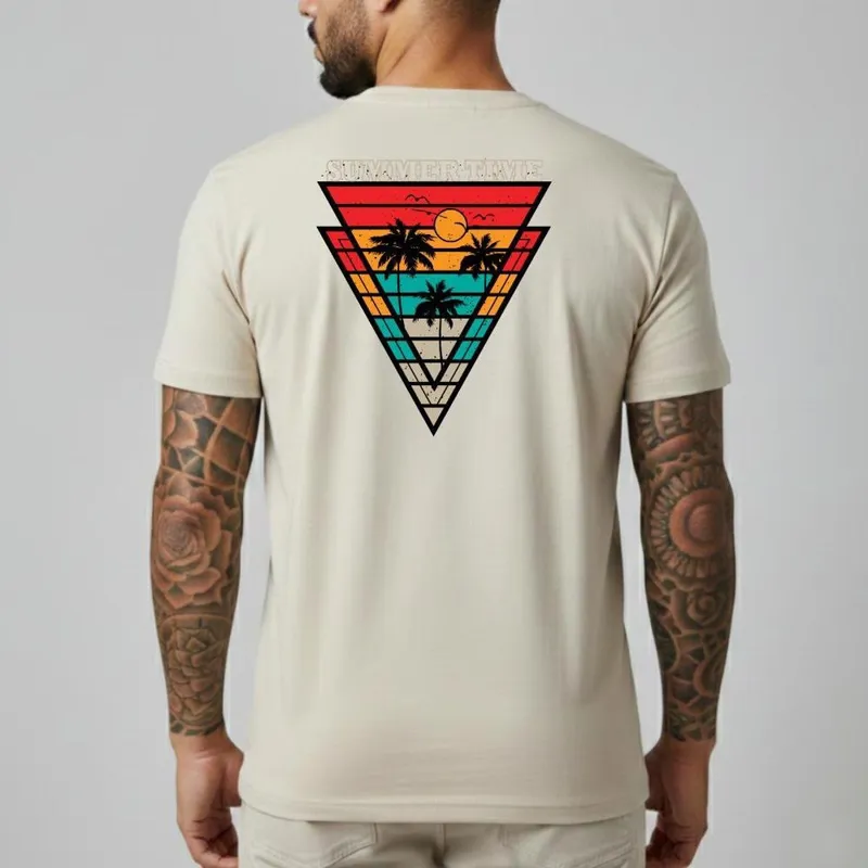 Camiseta Masculina Estampa Streetwear Slim Fit Algodão Design Clean Minimalista Blusa Personalizada