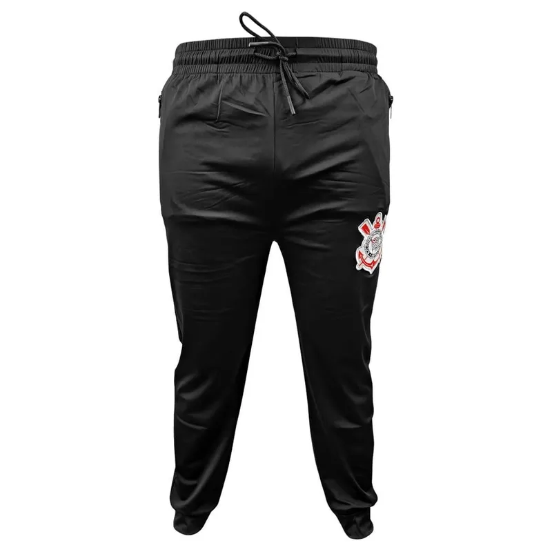 Calça Corinthians Preta Masculina Impermeavel Conforto