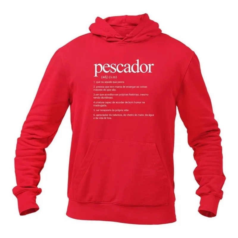 Blusa Masculina Frio de Moletom Humor Pescador