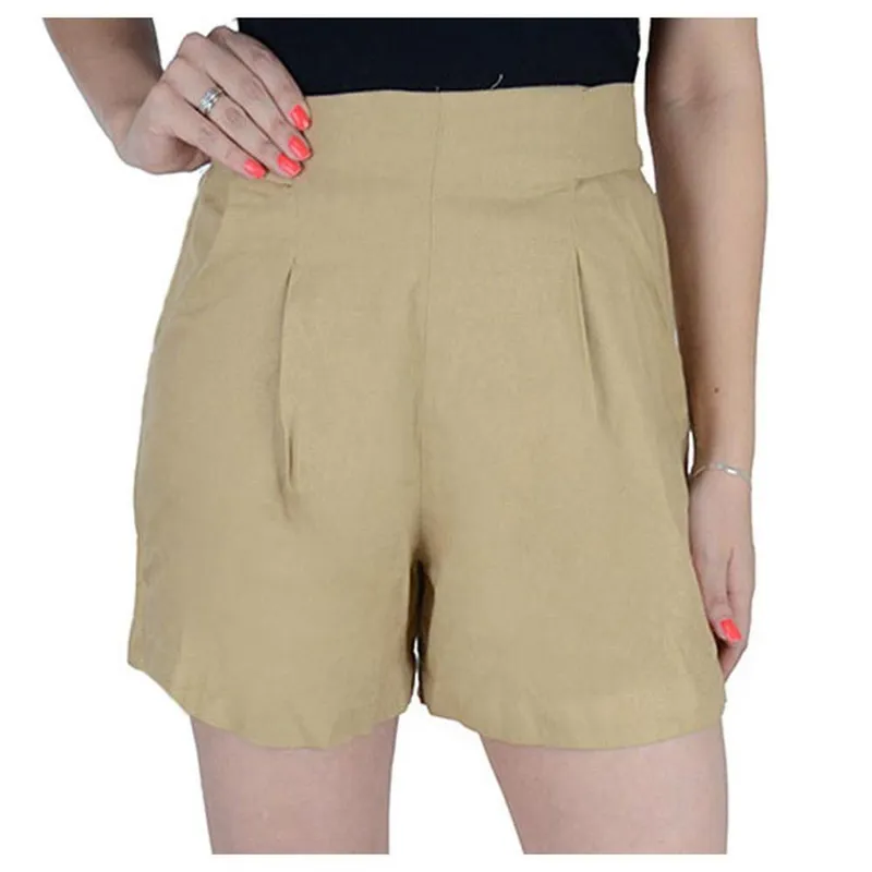 Shorts Feminino Lado Avesso Confort Bege Palha - L12642