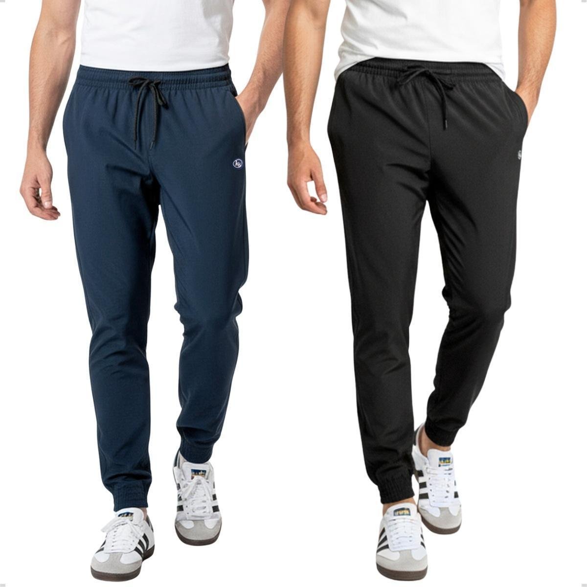 Kit 2 Calças Jogger Masculina DZ Esportiva Tactel com Elastano Casual