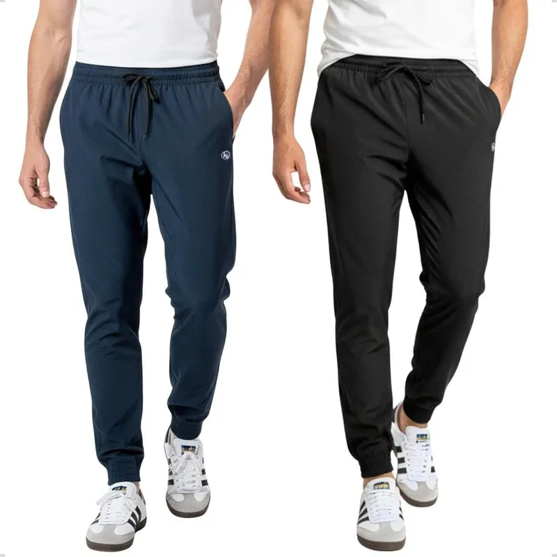 Kit 2 Calças Jogger Masculina DZ Esportiva Tactel com Elastano Casual