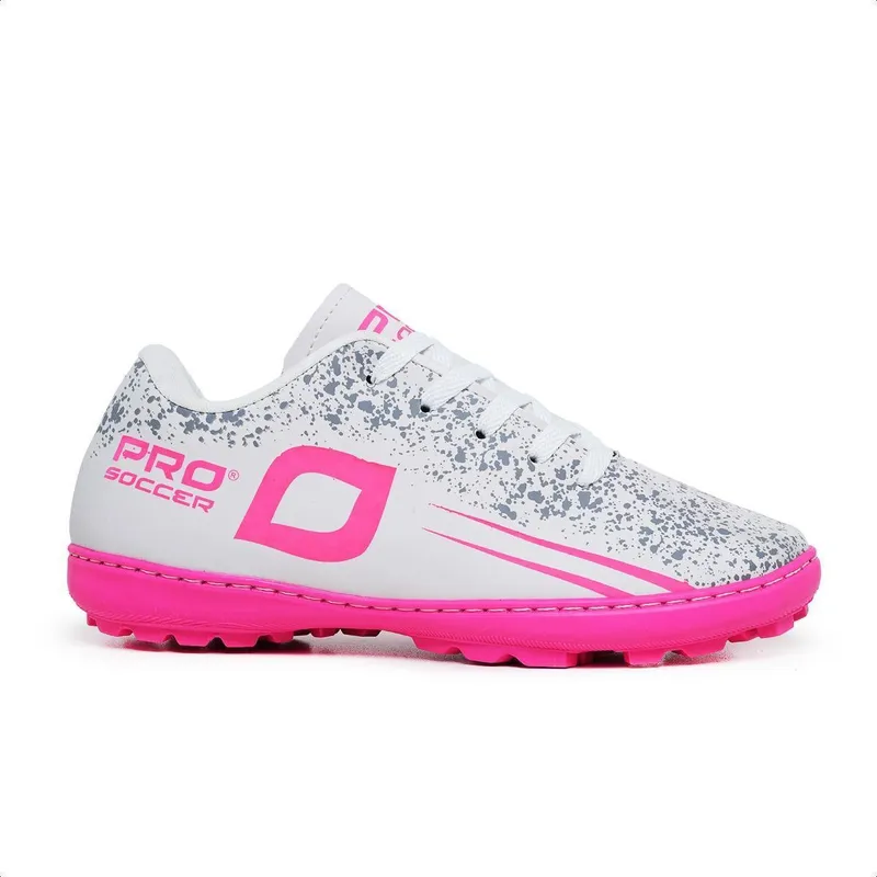 Chuteira Society Pro Soccer Speed Control Rosa Conforto e Performance