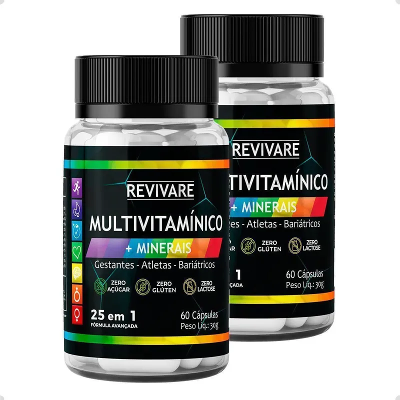 Kit 2x Multivitamínico Minerais 25 em 1 60Caps