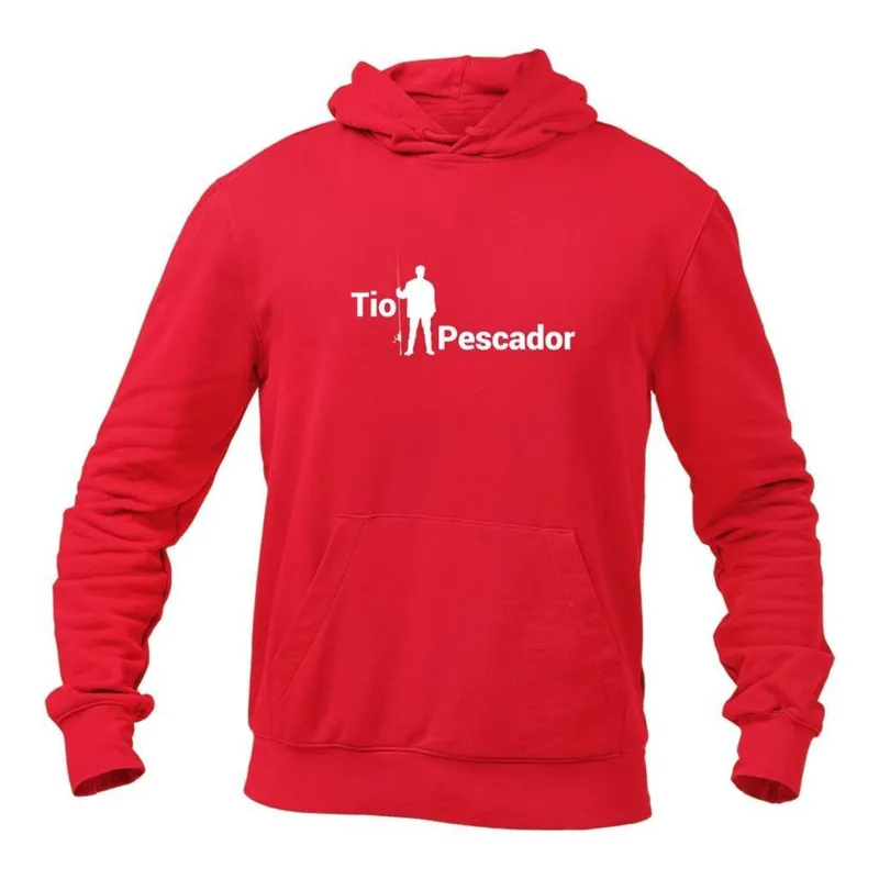 Blusa de Moletom Masculino Forrado com Capuz Pesqueiro Pescador