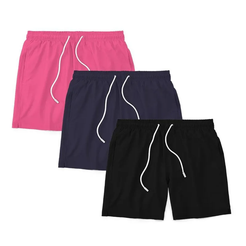 Kit 3 Shorts Masculino Liso Básico Bermuda Tactel Água Praia Treino Academia Corrida