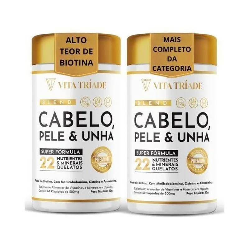 Vitamina Cabelo, Pele e Unha 22 Nutrientes – 60 Cápsulas