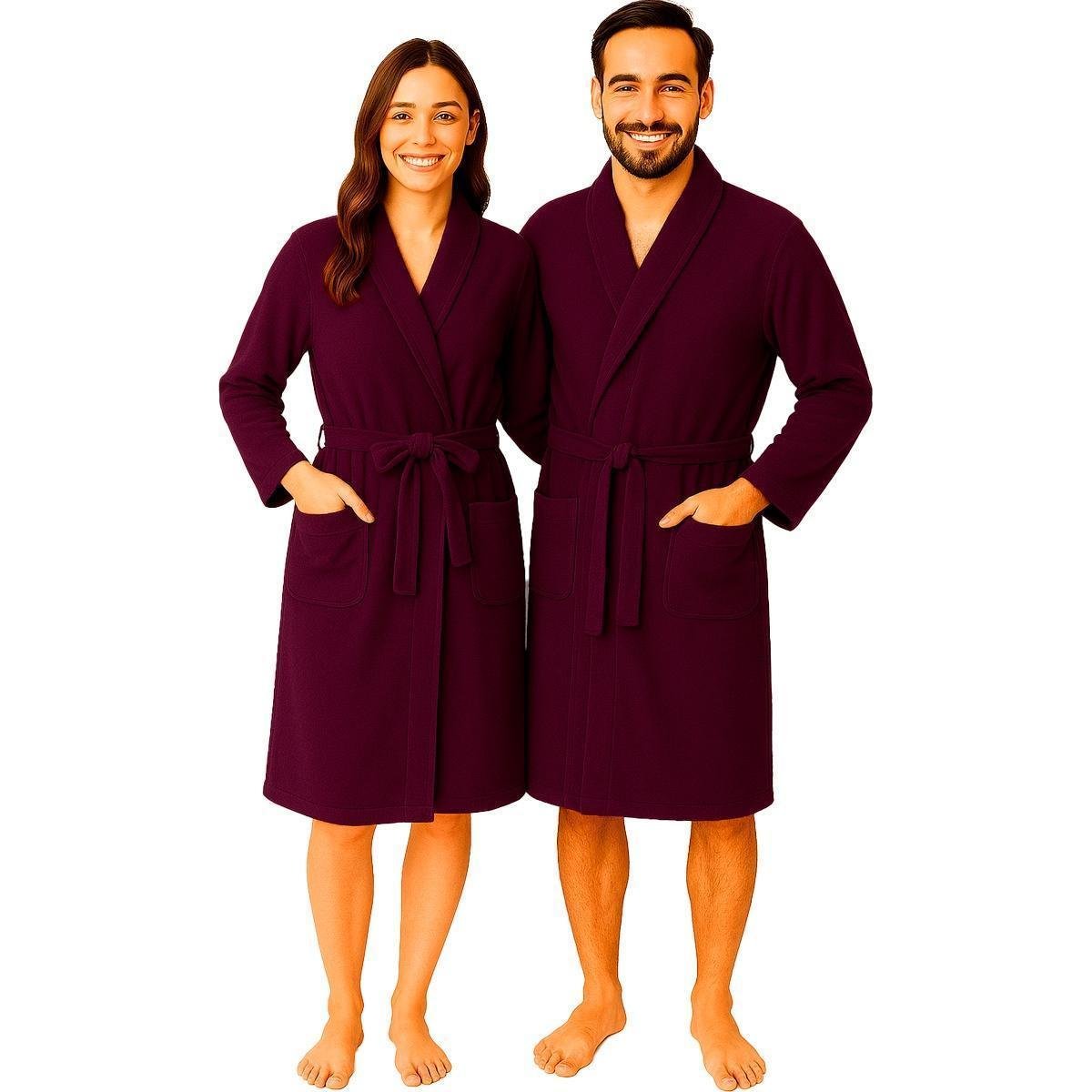 Roupão Poliéster Camesa Adulto Unissex Feminino Masculino Inverno Frio Quentinho Com Bolso Original
