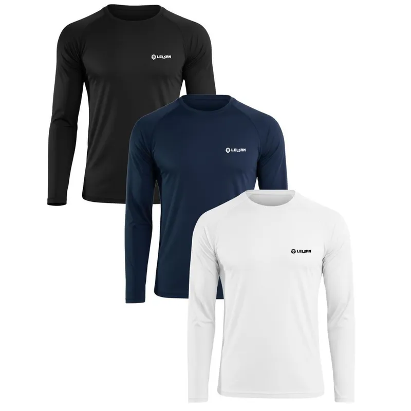 Kit 3 Camisa Masculina Manga Longa Térmica Proteção Uv Slim