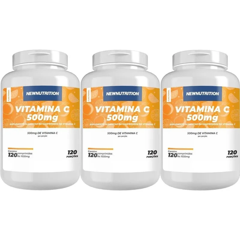 Kit 3X Vitamina C 500mg - 120 Comprimido - NewNutrition