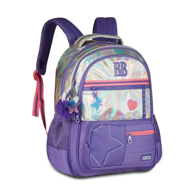 Mochila Juvenil Original Holográfica Rebecca Bonbon