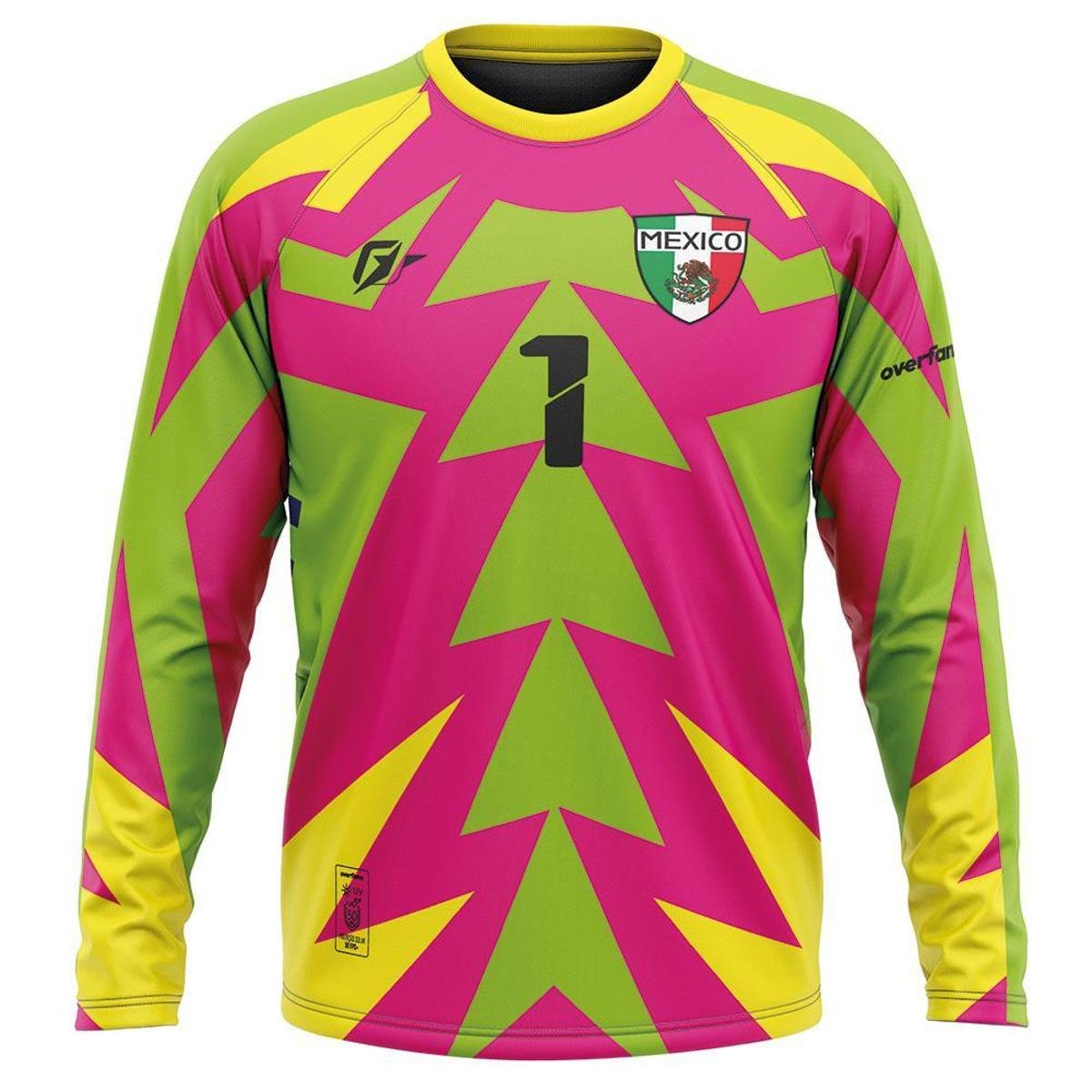 Camiseta Manga Longa Filtro UV México Retrô Goleiro