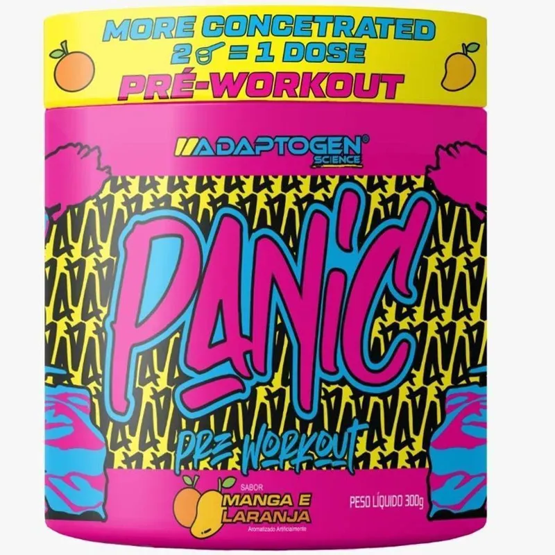Pré Treino Panic Adaptogen Super Concentrado 300g Manga Laranja