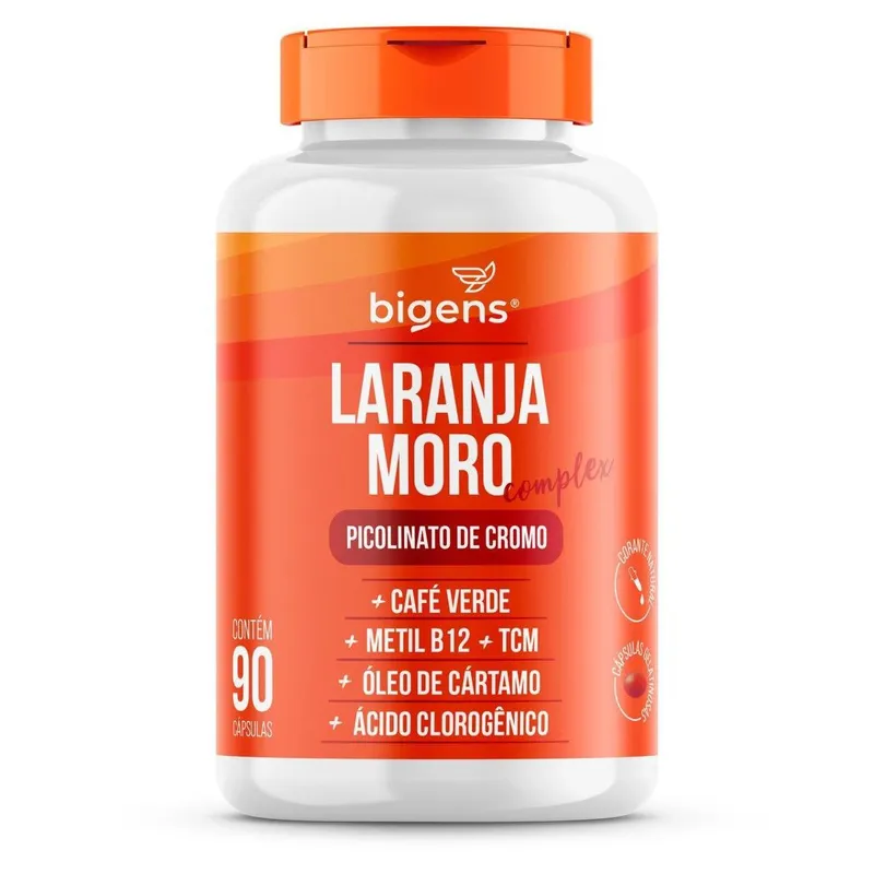 Laranja Moro Complex Café Verde Cromo Cártamo Metil B12 Ácido Clorogênico 90 Cps - Bigens