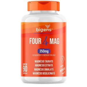 Magnésio Four 4 Mag Blend (Taurato Citrato Dimalato Bisglicinato) 350mg 90 Caps - Bigens