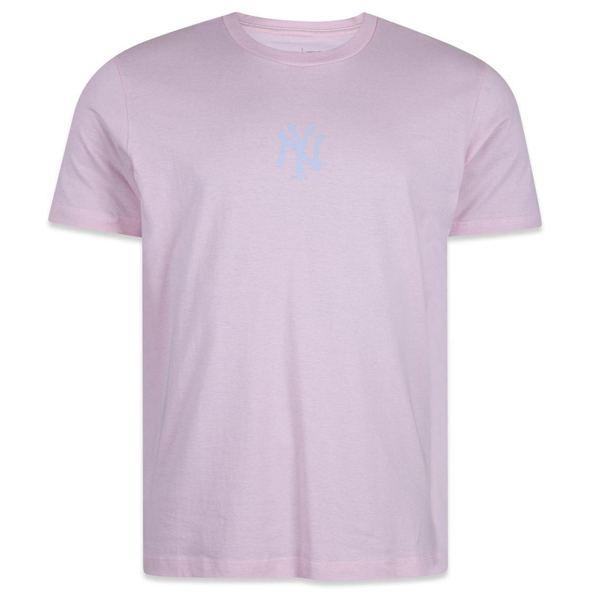 CAMISETA MANGA CURTA NEW YORK YANKEES LOGO FRONTAL MESCLA CINZA NEW ERA