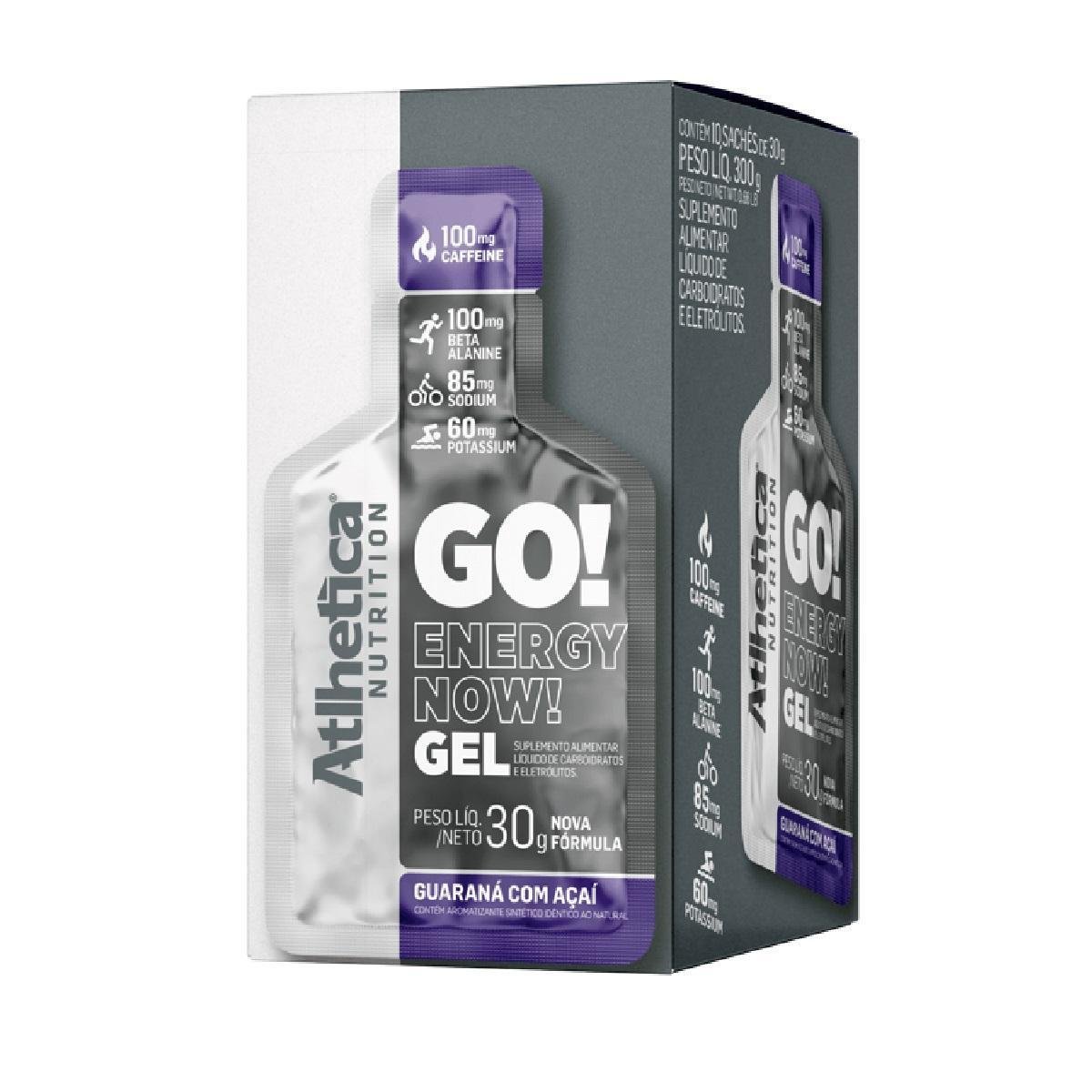 Display Gel Go! Atlhetica Nutrition Energy Now 10 Unidades Sachê - 30g