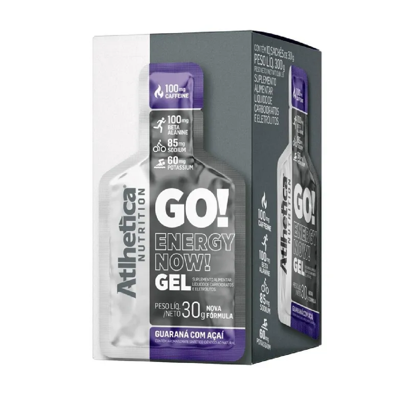 Display Gel Go! Atlhetica Nutrition Energy Now 10 Unidades Sachê - 30g