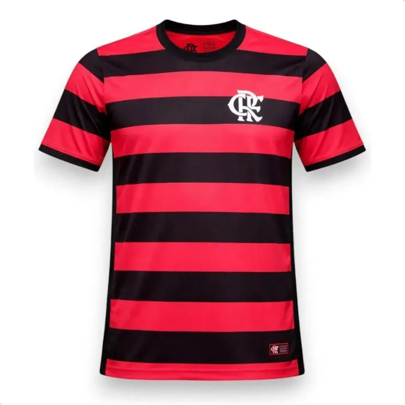 Camisa Flamengo Masculina Listrado Rubro Negro Licenciado CRF