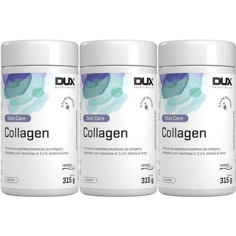Kit 3X Collagen Verisol - 315g Neutro - Dux Nutrition