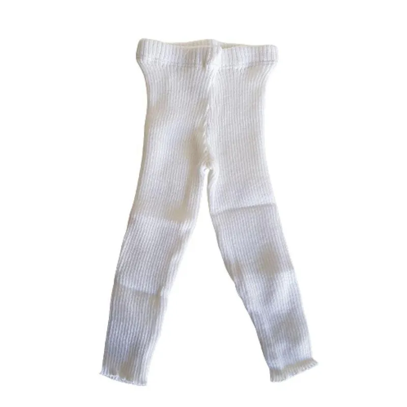 Calça de Tricô Canelada Básica Tricô Kids Branco