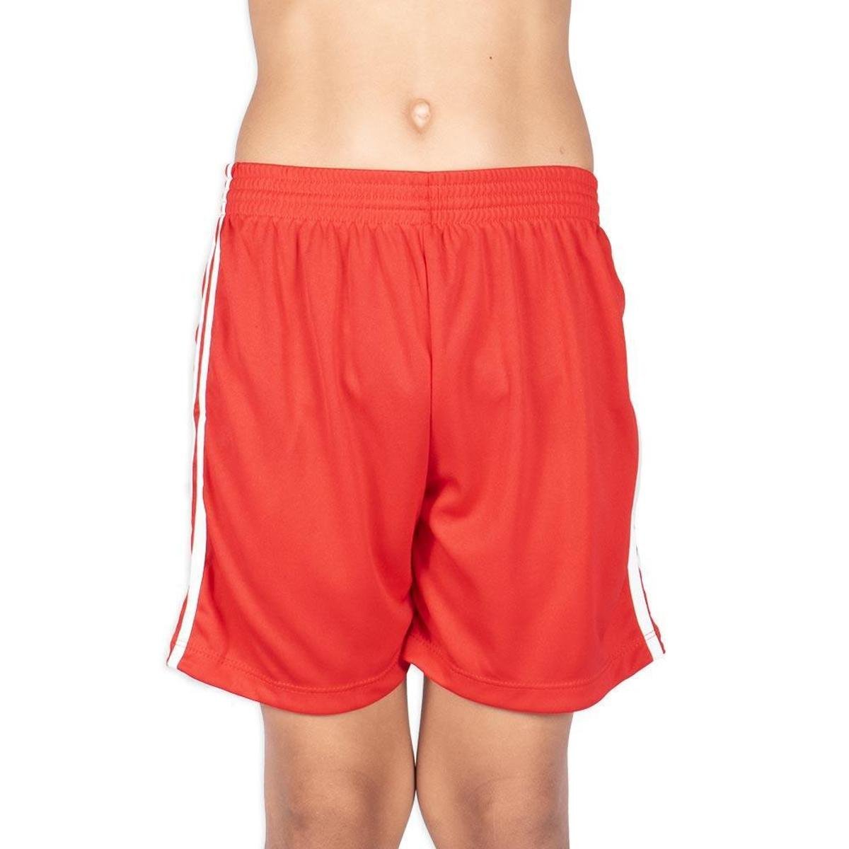 Short I Sport Listras Futebol Juvenil Vermelho