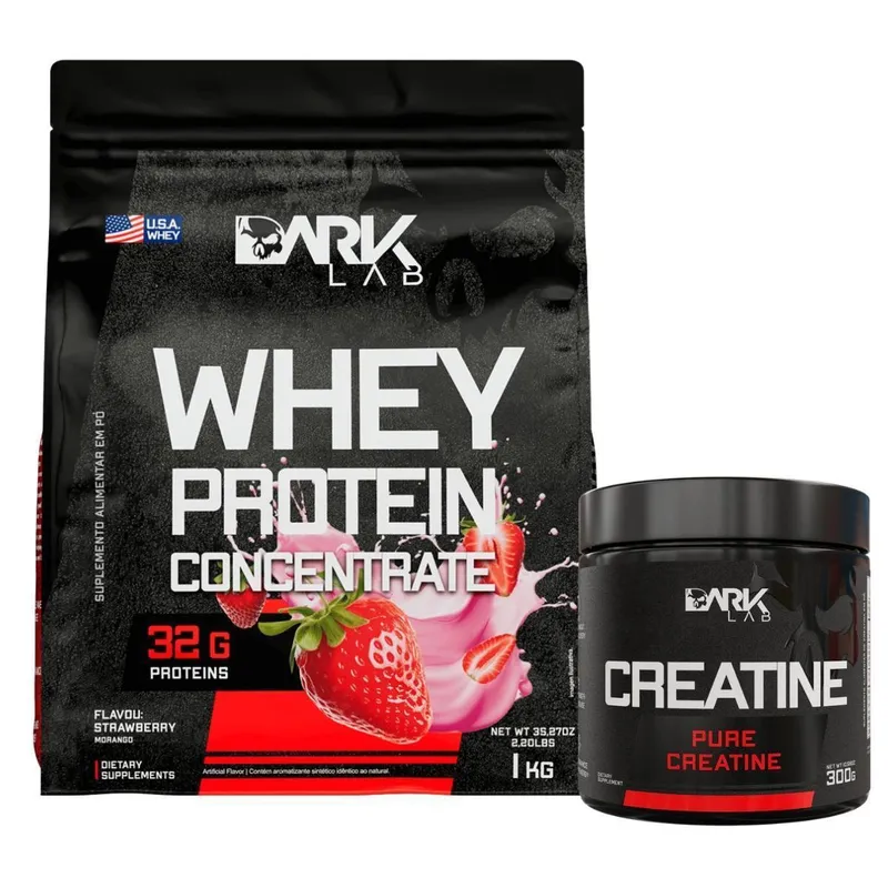 Whey Concentrado 1kg e Creatina Pura 300g Dark Lab